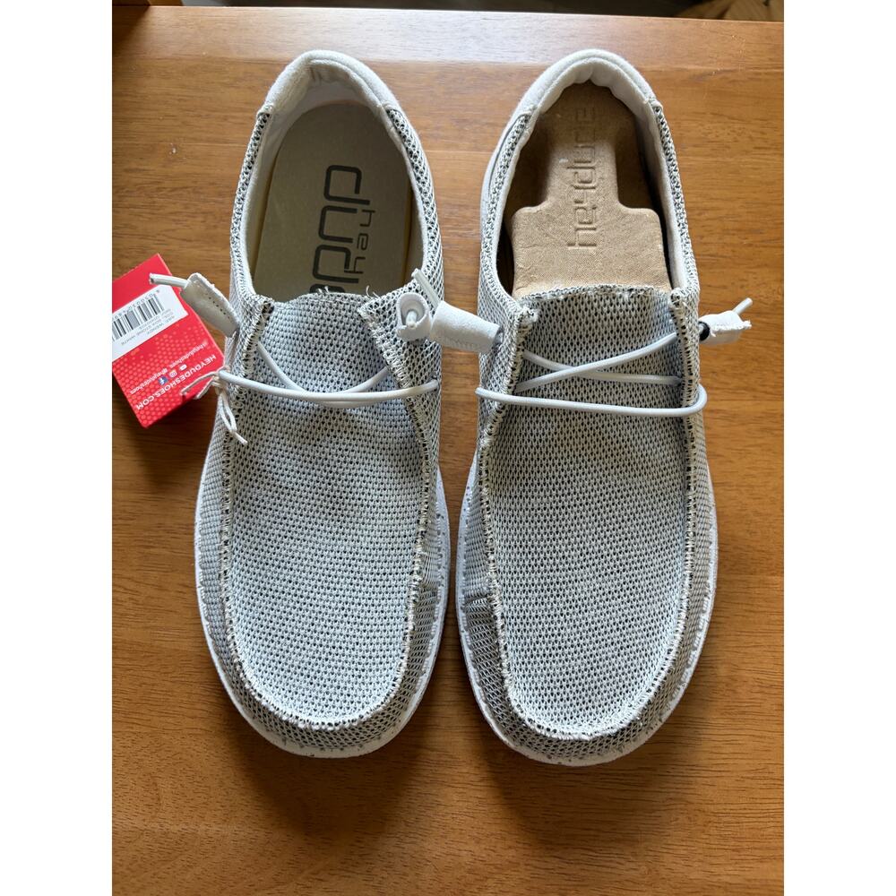 Hey Dude Wendy Stretch Sox Lightweight Shoes Stone White Size 9 US